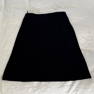 Eileen Fisher Classic Black A-Line Skirt Merino Wool Midi Maxi